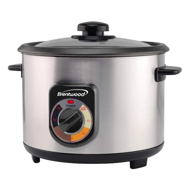 Brentwood 8 Cup Rice Cooker With Steamer Silver - Office Depot