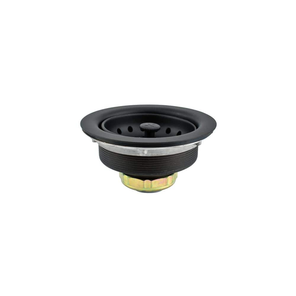 Black Stainless Steel Kitchen Sink Strainer with Fixed Post Basket