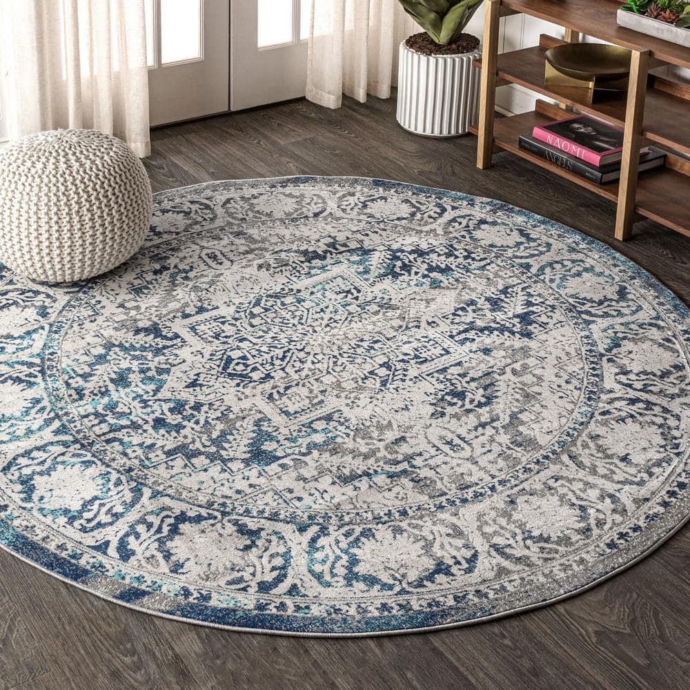 JONATHAN Y Modern Persian Vintage Medallion Navy /Light Gray 6 ft. 7 in ...