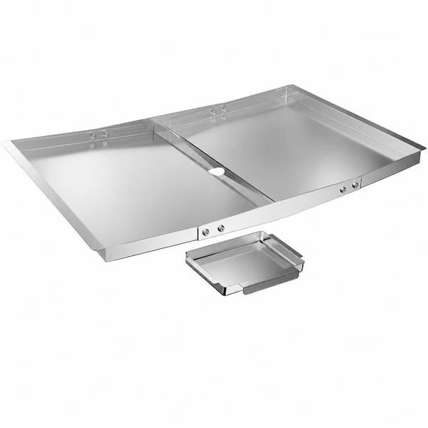 Stainless Steel Nonstick Grill Pan with Catch Pan Adjustable Width 24-30 in. for Outdoor Gas Grill Models