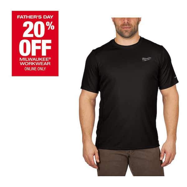 Men's WORKSKIN Large Black Lightweight Performance Short-Sleeve T-Shirt