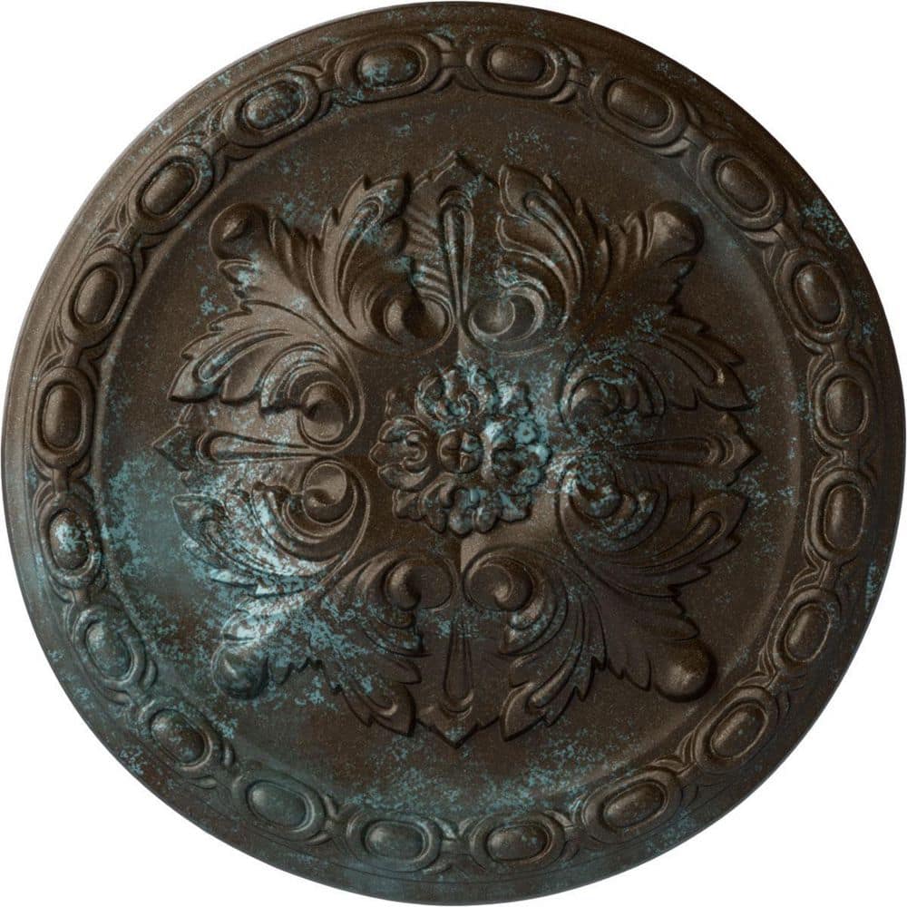 "11-3/4"" x 3/8"" Stockport Urethane Ceiling Medallion, Hand-Painted Bronze Blue Patina" price history on PriceWatchPro