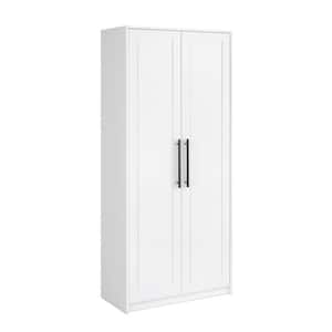 Elite Premium Home 16 in. D x 32 in. W x 72 in. H White Storage Cabinet with Panel Doors