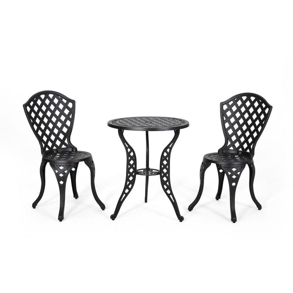 Anky Black 3-Piece Metal Round 27.1 in. H Outdoor Bistro Set price history on PriceWatchPro