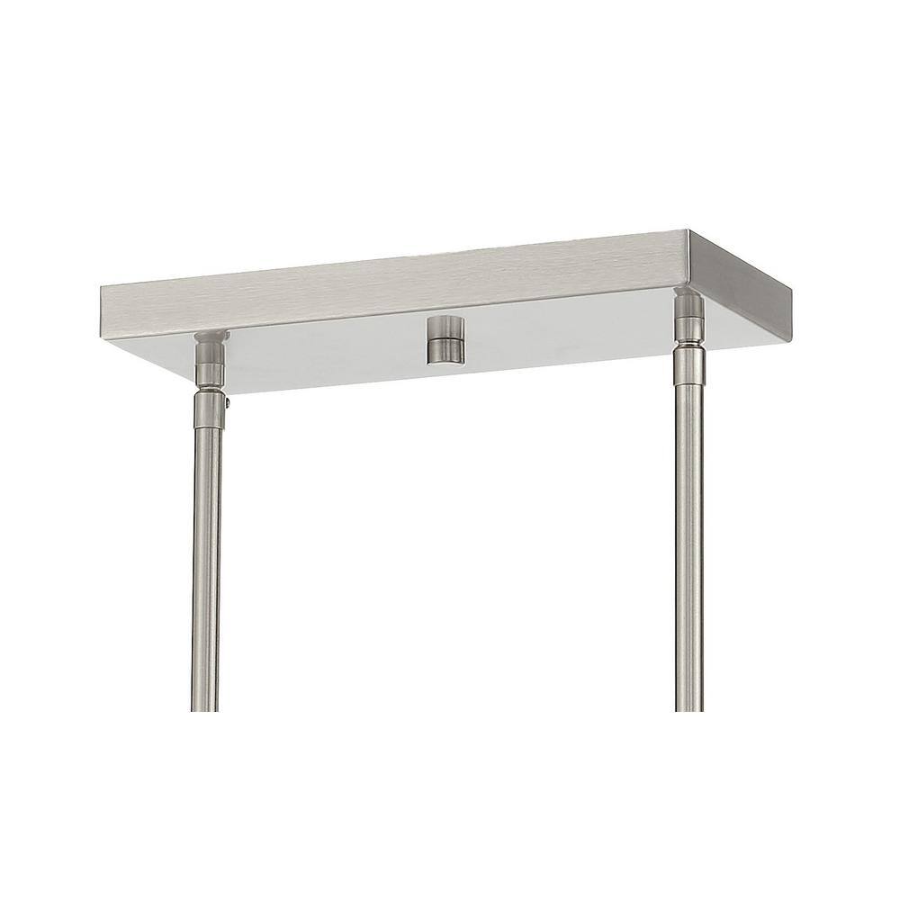 Camrin 5-Light Brushed Nickel and Glass Island Pendant