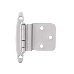 Satin Nickel 3/8 in. Inset Cabinet Hinge without Spring (1-Pair)