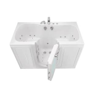 Tub4Two 60 in. Whirlpool and Air Bath Walk-In Bathtub in White, Independent Foot Massage, Fast Fill Faucet, Dual Drain