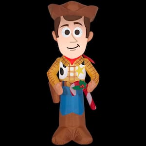 3.5 ft. Pre-Lit Inflatable Airblown Woody with Candy Cane