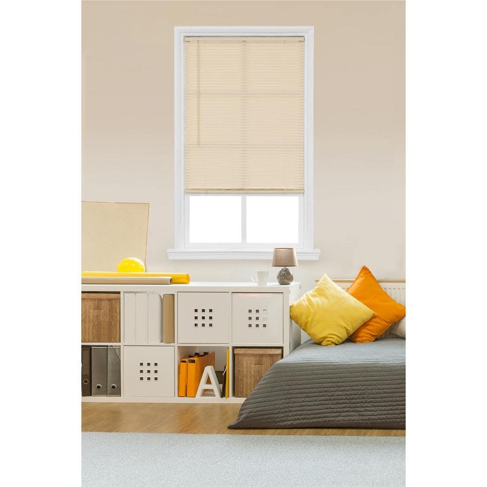 Ivory Cordless Vinyl Room Darkening Mini Blinds 20" x 64"