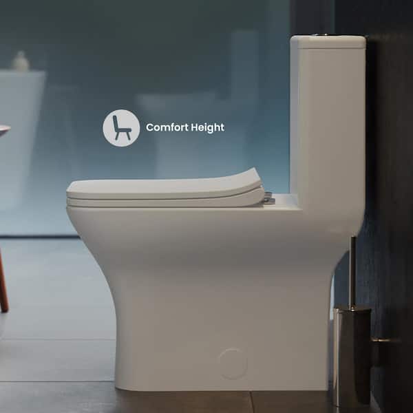 Carre 1-Piece 0.8/1.28 GPF Dual Flush Square Toilet in White, Seat Included Carre 1-Piece 0.8/1.28 GPF Dual Flush Square Toilet in White, Seat Included
