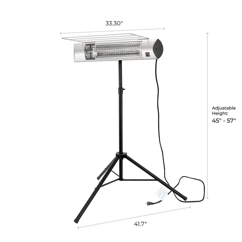 Kenmore Silver Electric Patio Heater with Tripod and Remote