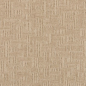 Star of the Show Gentle Seashell Beige 37 oz. Polyester Pattern Installed Carpet