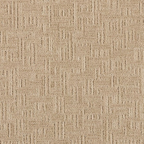 Star of the Show Gentle Seashell Beige 37 oz. Polyester Pattern Installed Carpet