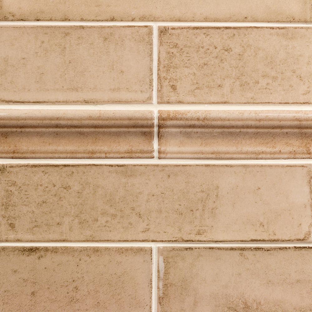Taupe Ceramic Quarter Round Tile Trim 12" x 2"