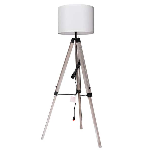 Maypex 58 In Distressed Adjustable Wooden Tripod Floor Lamp 300192 The Home Depot Maypex 58 In Distressed Adjustable, Del Mar Surveyor Floor Lamp