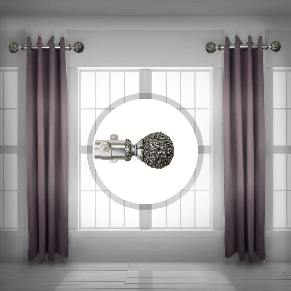 Lush 1.5 inch Side Single Curtain Rod Adjustable 12-20 inch long (Set of 2) - Satin Nickel price history on PriceWatchPro