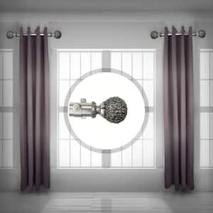 Lush 1.5 inch Side Single Curtain Rod Adjustable 12-20 inch long (Set of 2) - Satin Nickel