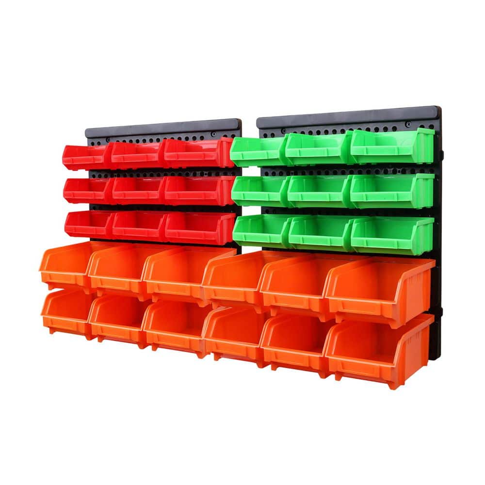 YICHUHAOXI 30-Piece Wall Mounted 13 in. Multi-Colored Storage Bins with ...