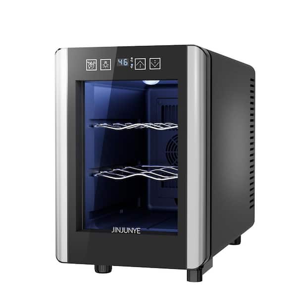 JINJUNYE Touch Screen Digital Temperature Control Wine Cooler Wine Cellar Unit in Black, Single Zone Glass Door Wine Refrigerator