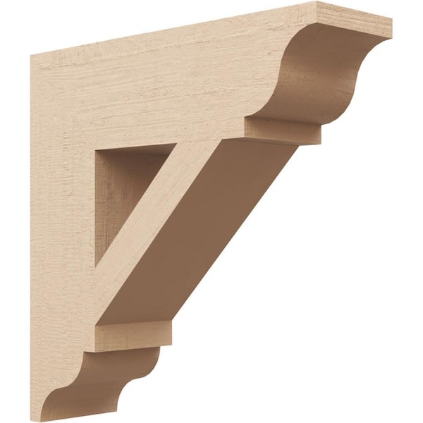 Ekena Millwork 5.5 in. x 20 in. x 20 in. Traditional Traditional Rough Cedar Woodgrain Timberthane Polyurethane Bracket, Primed Tan