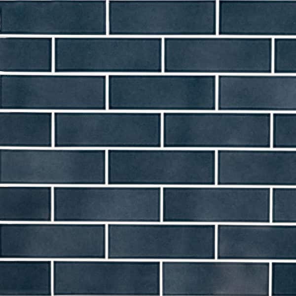Bay Blue 4 in. x 12 in. Glossy Ceramic Subway Wall Tile (4.95 sq. ft./Case)