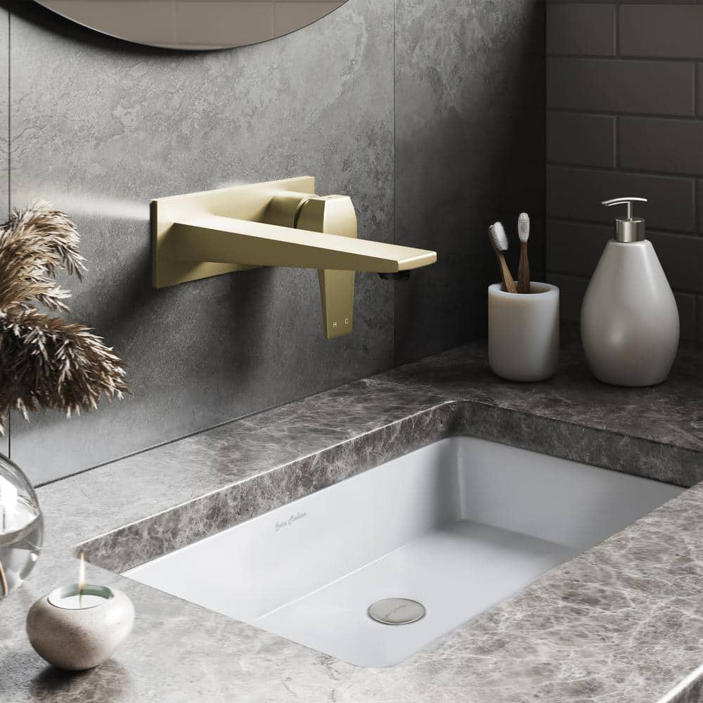 Voltaire Elegance 9'' Wall-Mount Bathroom Faucet in Brushed Gold