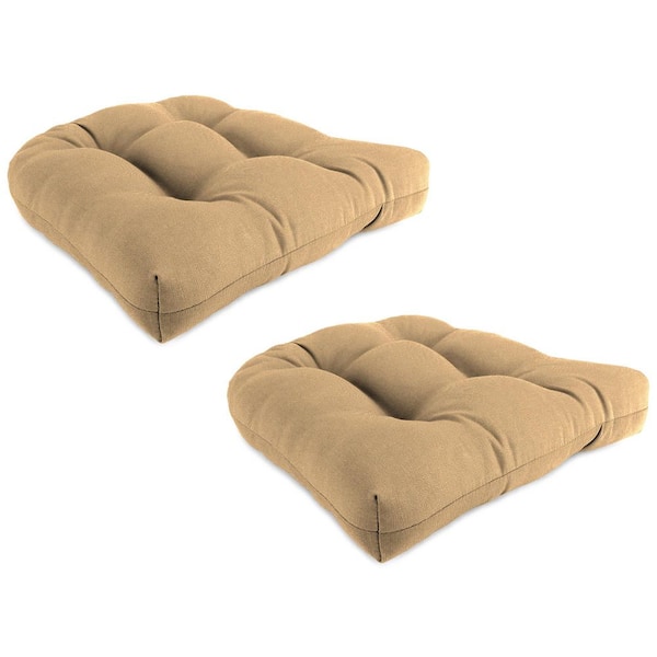 Jordan Manufacturing 18 in. W x 18 in. D x 4 in. T Square Outdoor Wicker Seat Cushion in Rave Birch (2-Pack)