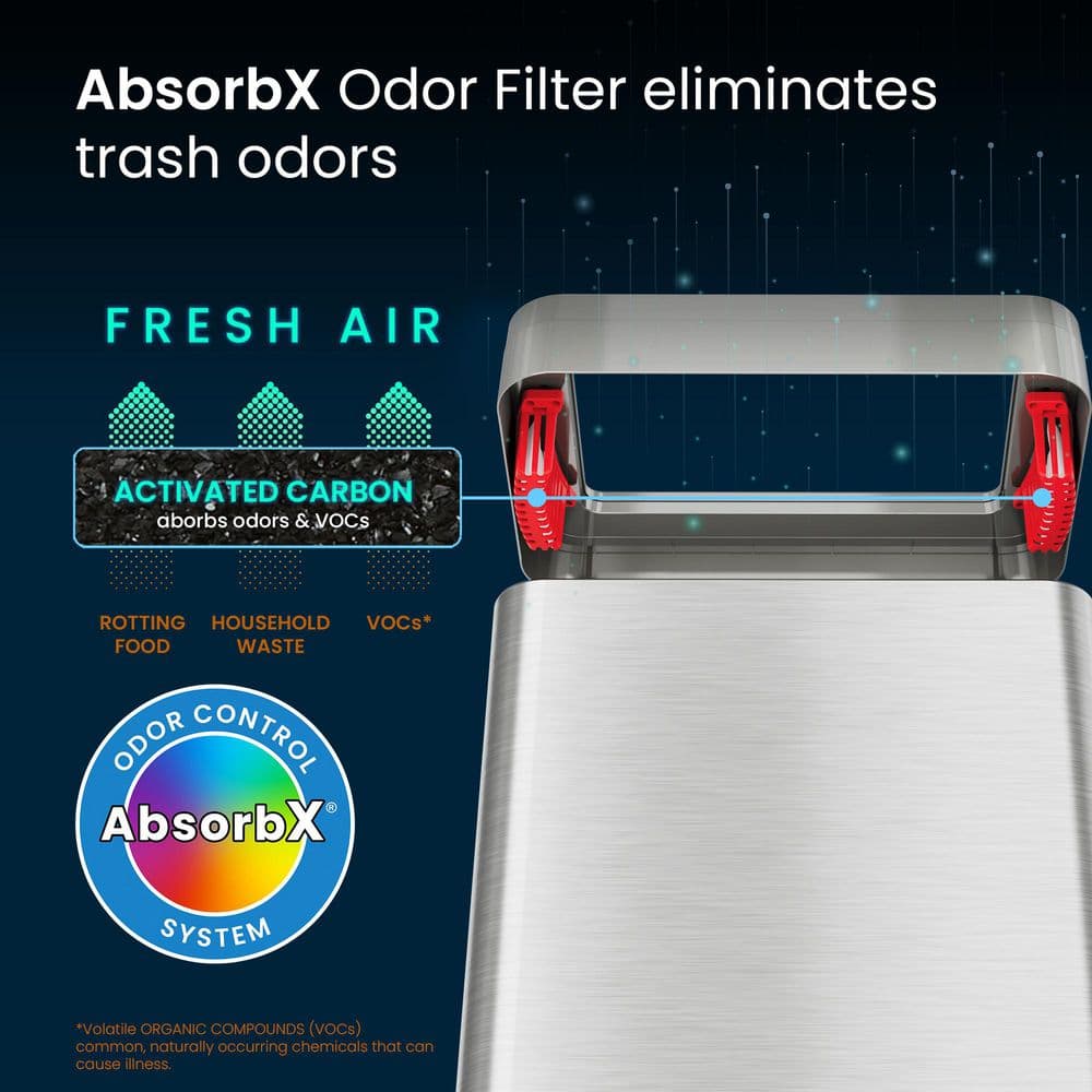 21 Gallon Silver Stainless Steel Touchless Trash Can