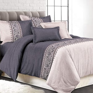 2-Pieces Gray Ultra Soft 100% Microfiber Polyester Twin Comforter Sets with 1 Pillow Shams