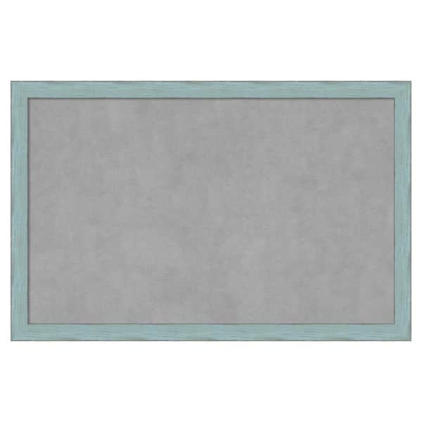 Amanti Art Sky Blue Rustic 34 in. x 22 in Framed Magnetic Board