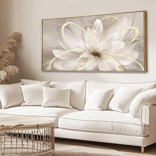 1 Piece Framed Abstract Wall Art Gold Pictures Wall Decor Poster