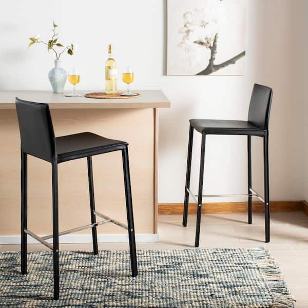 Jason 30 in. Black Cushioned Bar Stool (Set of 2)