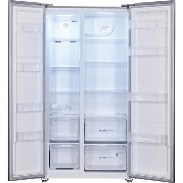 36 in. 18.8 cu. ft. Side by Side Refrigerator in Brushed Steel, Counter Depth
