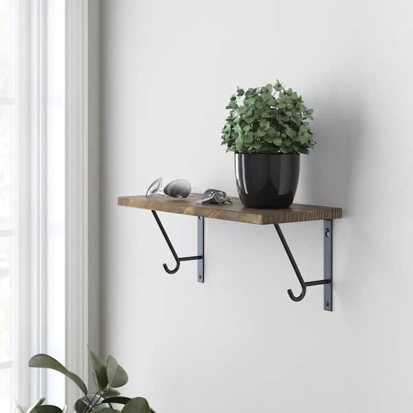 30X30 Metal + Wood Wall 8 Tier Display Shelf