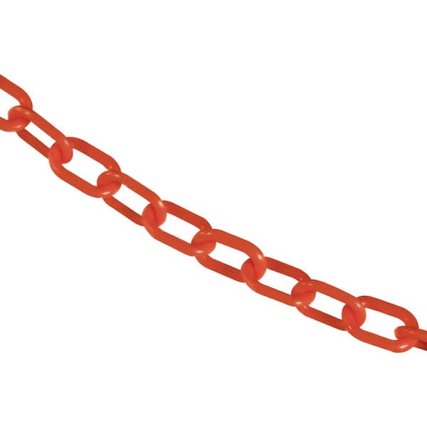 1 in. (#4,25 mm) x 25 ft. Traffic Orange Plastic Barrier Chain
