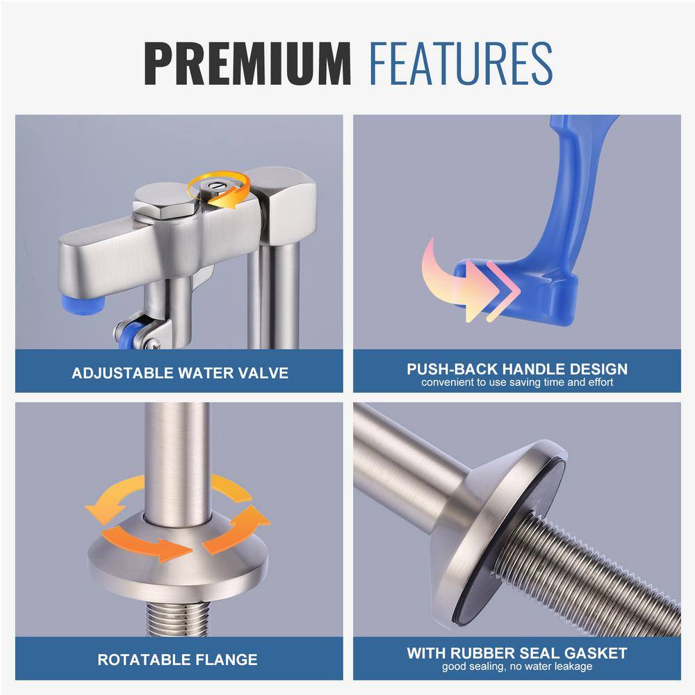 Brushed Nickel 9.2" Deck Mount Glass Filler Faucet