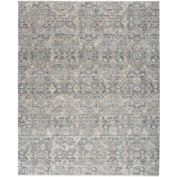 Nourison Nyle Charcoal 9 ft. x 11 ft. Distressed Transitional Area Rug