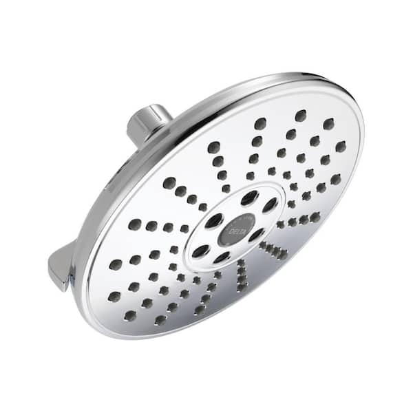 Delta 3-Spray Patterns 1.75 GPM 7.69 in. Wall Mount Fixed Shower Head ...