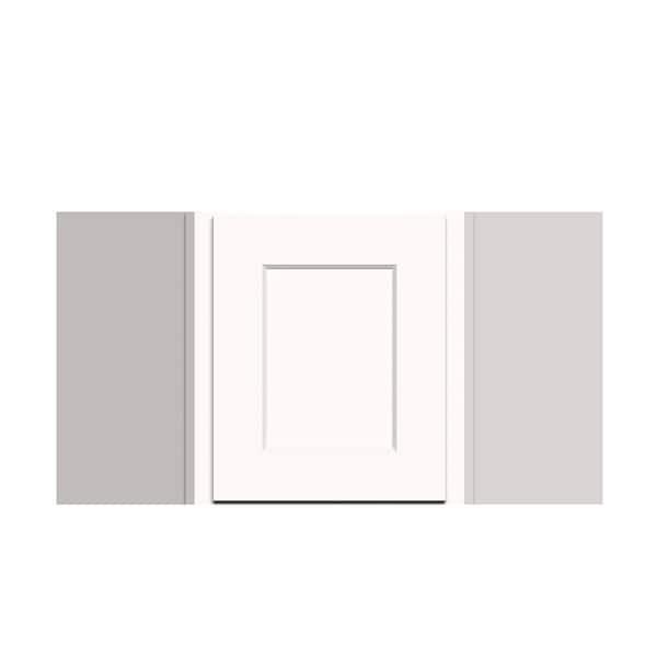 24 in. W x 12 in. D x 18 in. H Ready to Assemble Solid Wood Shaker Short Corner Wall Kitchen Cabinet in White