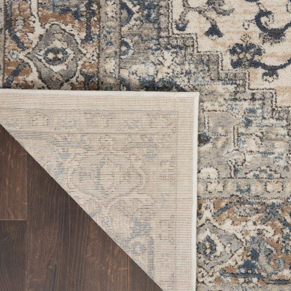 Braided Ivory/Grey Synthetic 6' x 9' Handmade Rectangular Rug