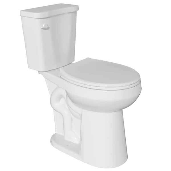 17 in. ADA Toilet 1.28 GPF Dual Flush Comfort Height 2-Piece Toilet Elongated Toilet in White with Soft Close Seat