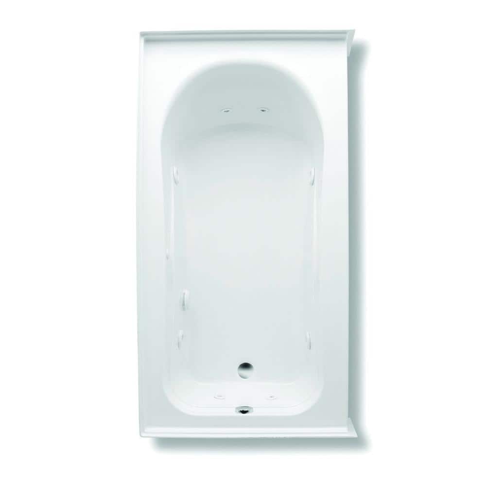 Vincenzo Q 66 in. Acrylic Whirlpool Bathtub Right Drain Rectangular Alcove with Heater in White price history on PriceWatchPro