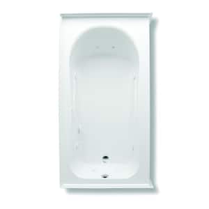 Vincenzo Q 66 in. Acrylic Right Drain Rectangular Alcove Whirlpool Bathtub with Heater in White