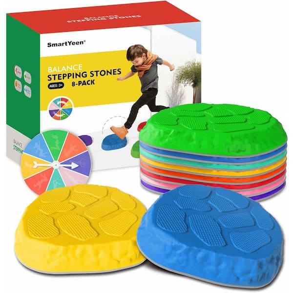 10 in. x 9 in. x 1.7 in. Triangle Multicolor Plastic Boxed Playground Toy Set 8 Pieces for Indoor Outdoor Use