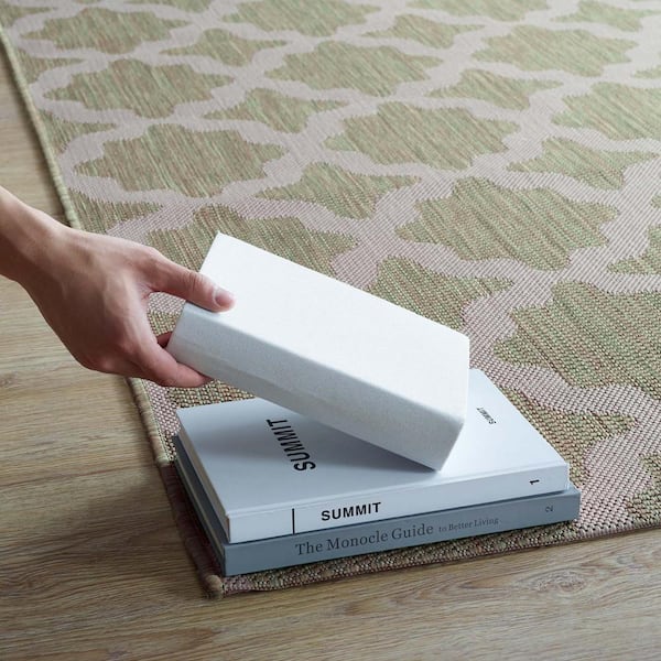 Cerelia in Beige and Light Green 8 ft. x 10 ft. Moroccan Trellis Indoor and Outdoor Area Rug