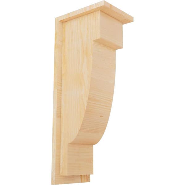 Ekena Millwork 8 in. x 10 in. x 26 in. Douglas Fir Alpine Rough Sawn Corbel with Backplate