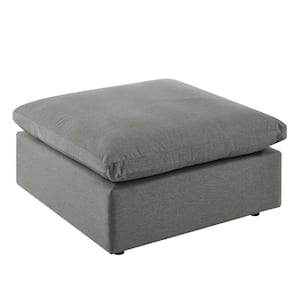 Commix Aluminum Outdoor Patio Ottoman with Charcoal Cushion