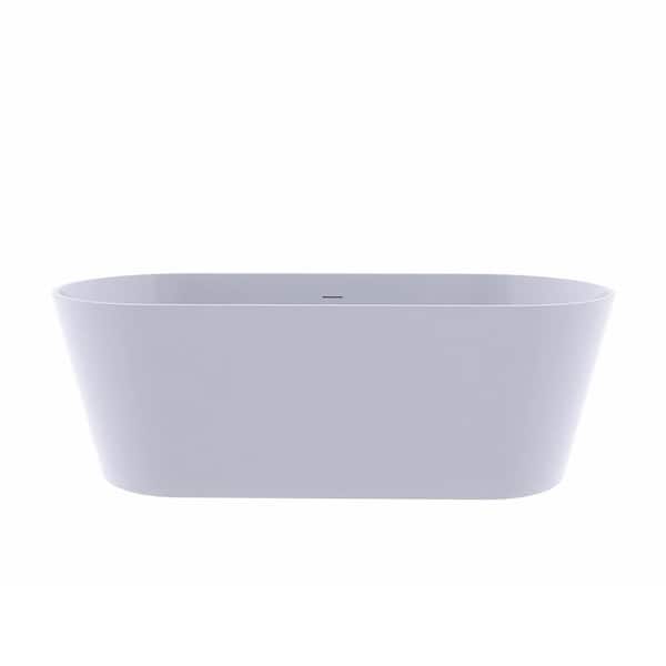 66.9 in. x 28.7 in. Acrylic Freestanding Soaking Bathtub in White