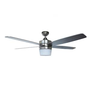 Primo 48 in. Brushed Nickel LED Indoor Ceiling Fan with Light Kit and Remote Control