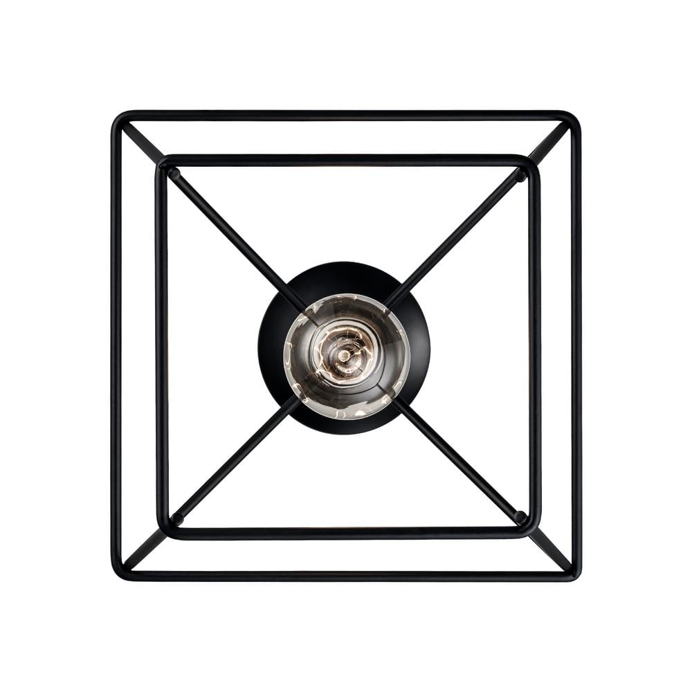 Farmhouse Industrial Black Metal Cage Mini Pendant Light